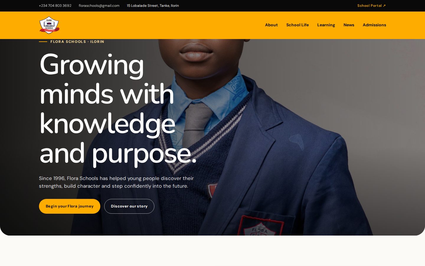Desktop screenshot of Flora Schools website